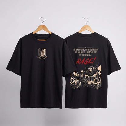 Attack on Titan "My Soldiers, Rage!" Oversized Classic Crew T-Shirt – Survey Corps Edition