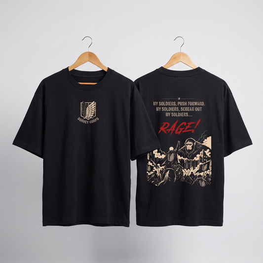 Attack on Titan "My Soldiers, Rage!" Oversized Classic Crew T-Shirt – Survey Corps Edition