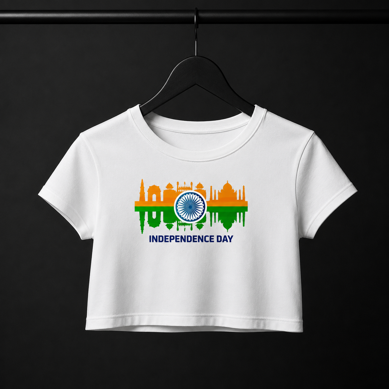 India Independence Day Skyline Baby Tee | Patriotic Graphic Tee