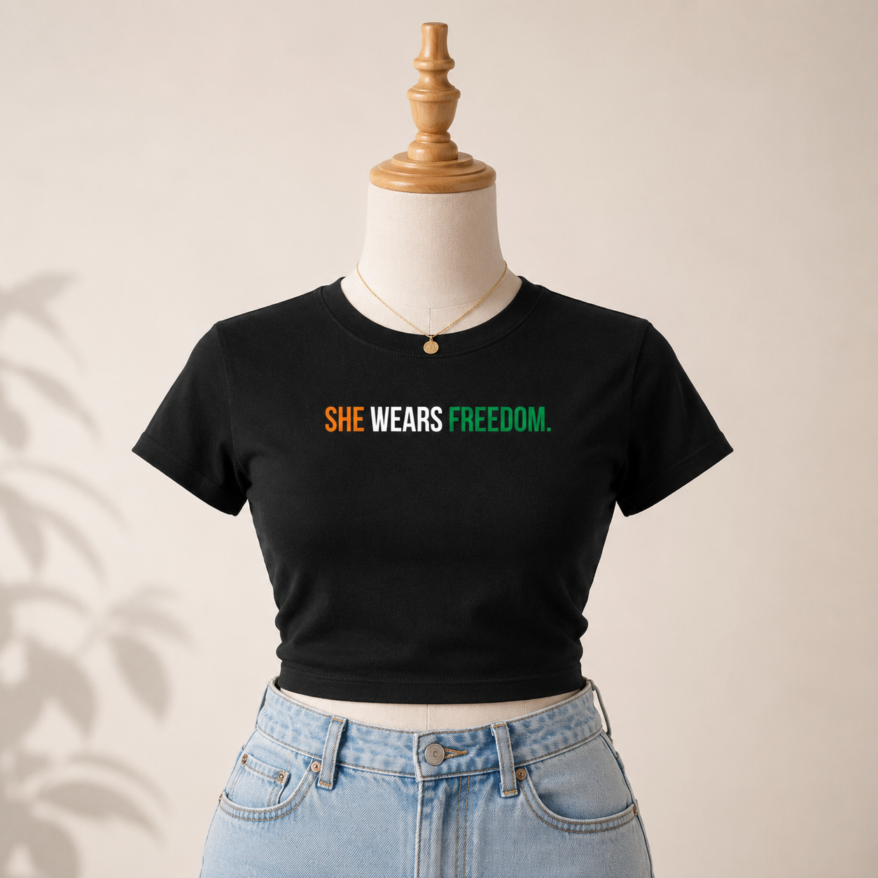 She Wears Freedom Baby Tee | Patriotic Independence Day Tee