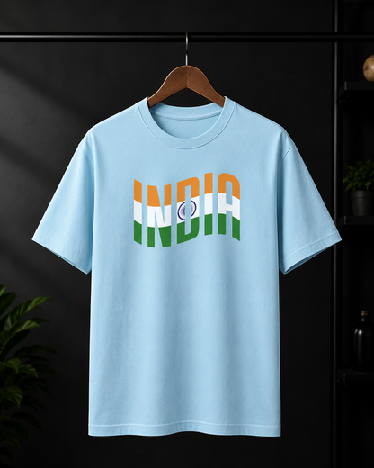 India Tricolor Typography T-Shirt