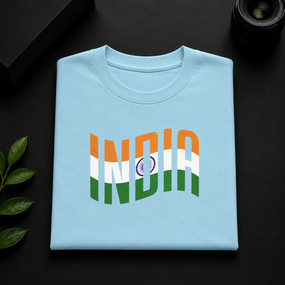 India Tricolor Typography T-Shirt