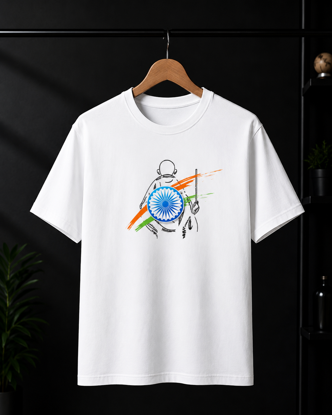 Mahatma Gandhi Minimal T-Shirt | Patriotic Cotton Tee
